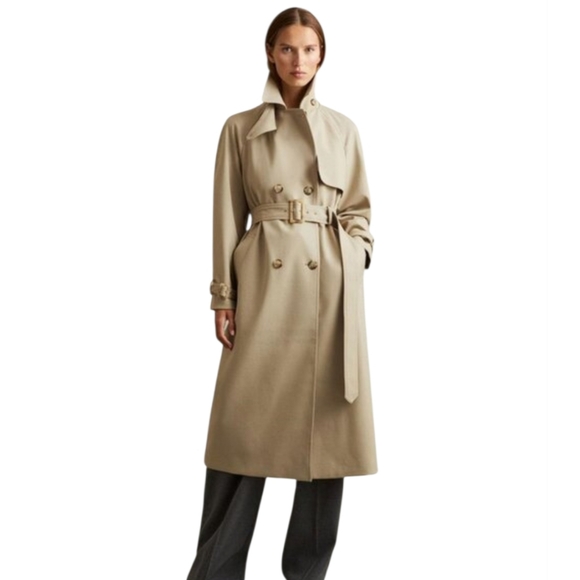 Reiss Darcie Wool-blend Belted Trench Coat - Picture 3 of 11